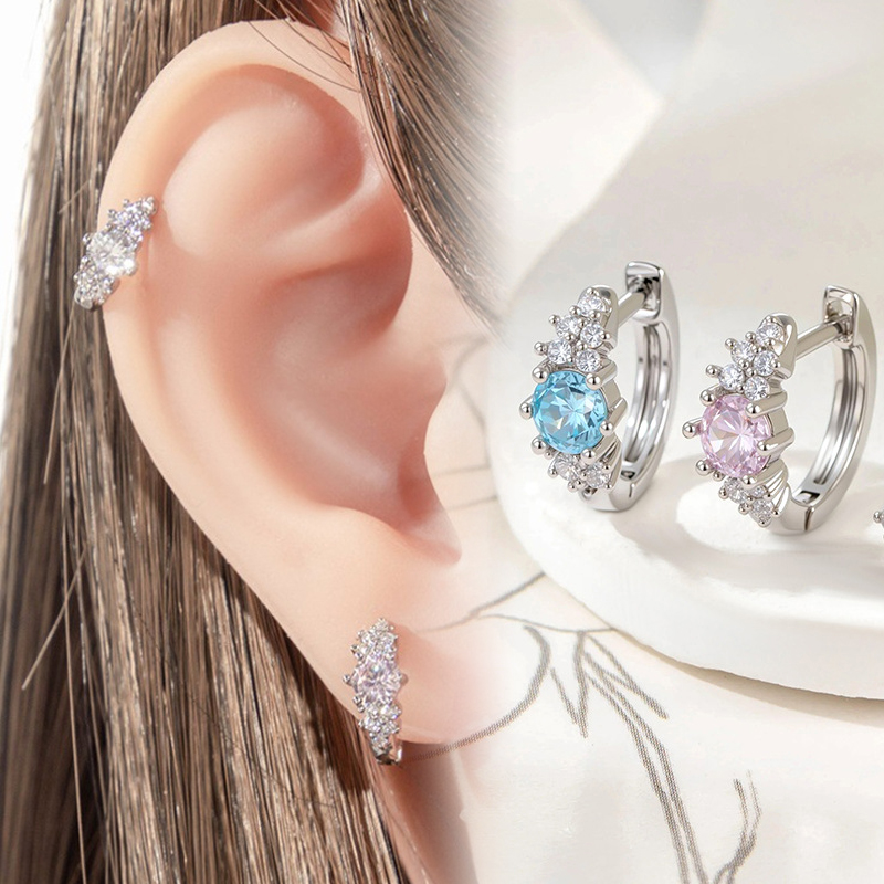 Conch Earring Hoop - Anting-anting Hoop Zirkonia Kubik Kristal, Anting-anting
