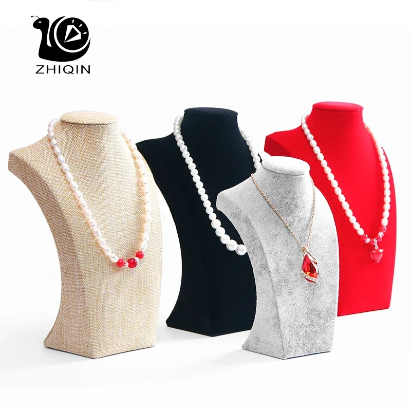 Body Jewelry Display Ideas - Beludru Potret Kalung Liontin Tampilan Organizer