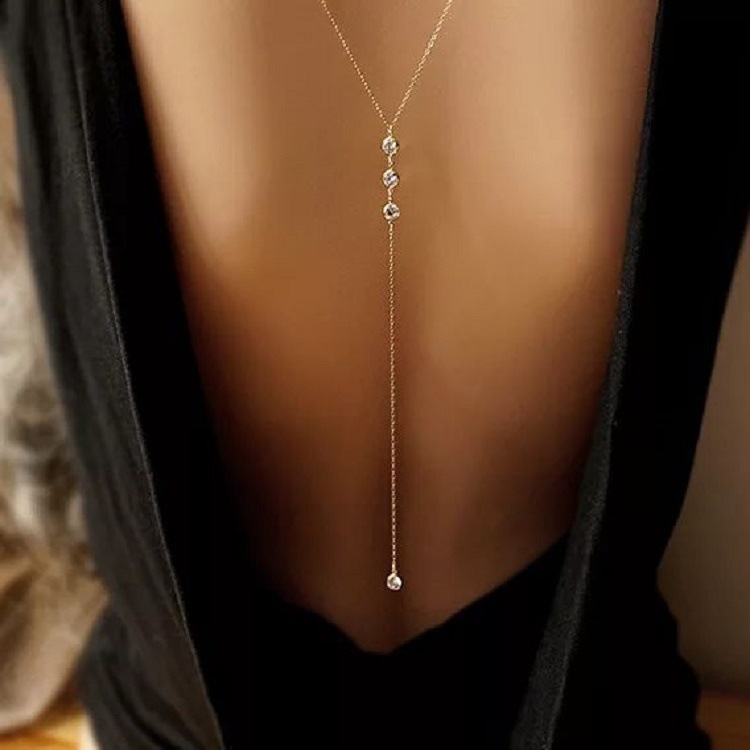 Body Jewelry - Kalung Rantai Punggung Wanita Seksi Berhias
