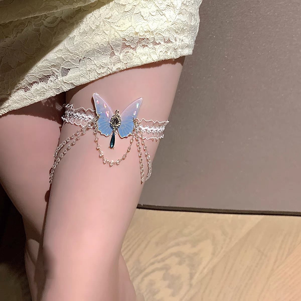 Body Jewelry Leg Chain - Rantai kaki renda elastis wanita, perhiasan