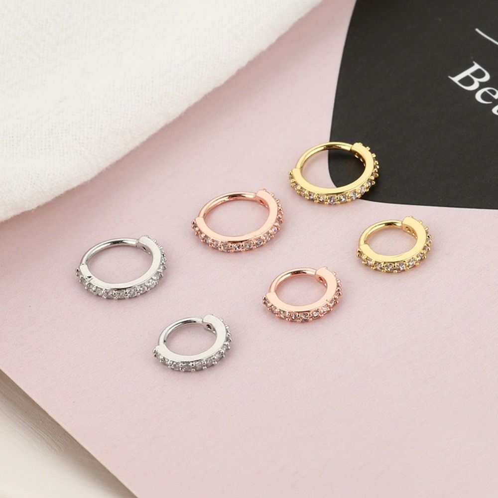 Body Jewelry Europe - Cincin Hidung Zirkon Kubik Bulat Punk