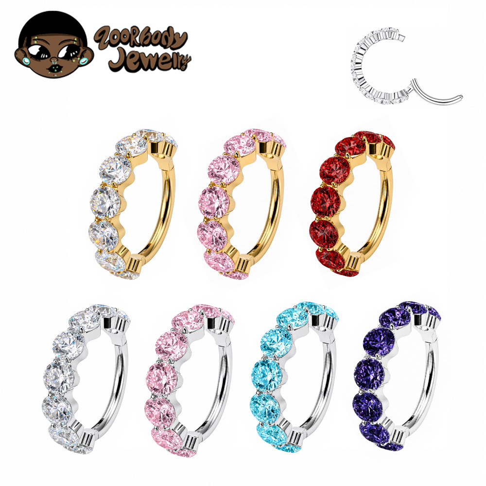 Conch Earring Hoop - Anting-anting titanium mewah ZOOR F136 berhiaskan