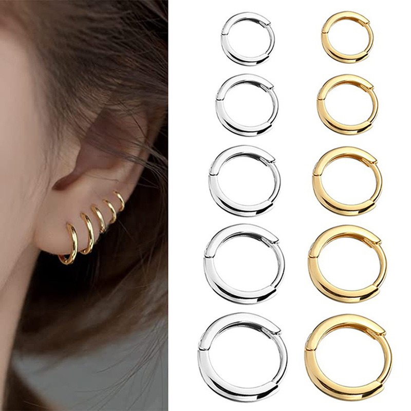 Conch Earring Hoop - Anting-anting Hoop kecil baja tahan karat