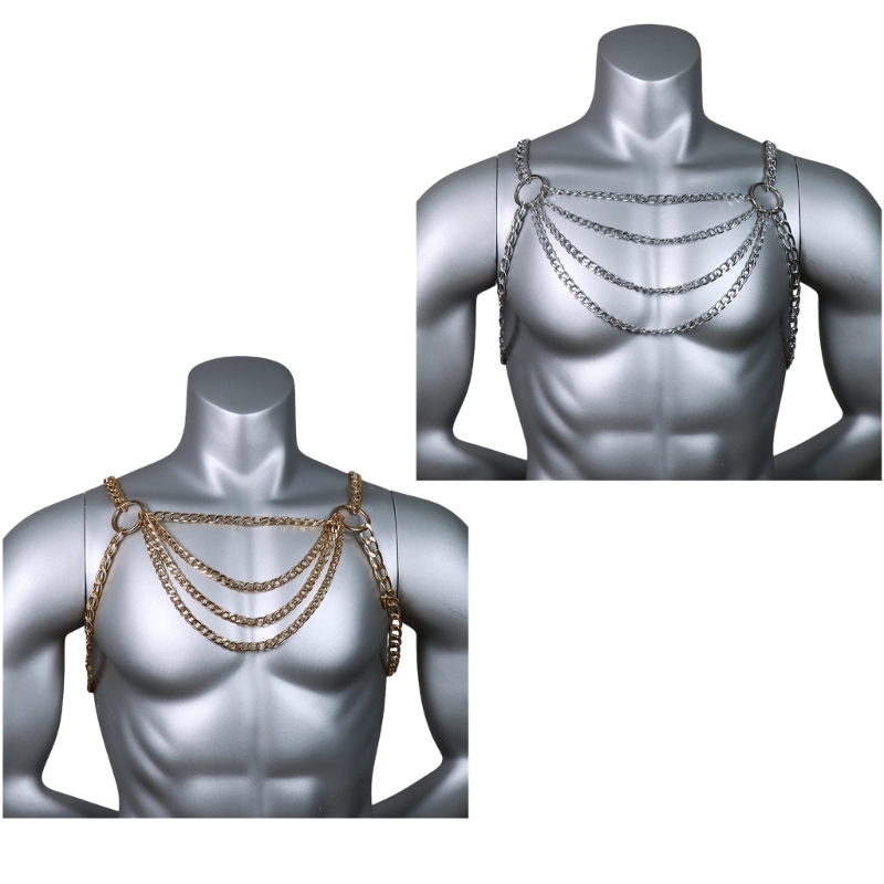 Body Jewelry Men - Perhiasan Rantai Dada Tubuh Logam Seksi