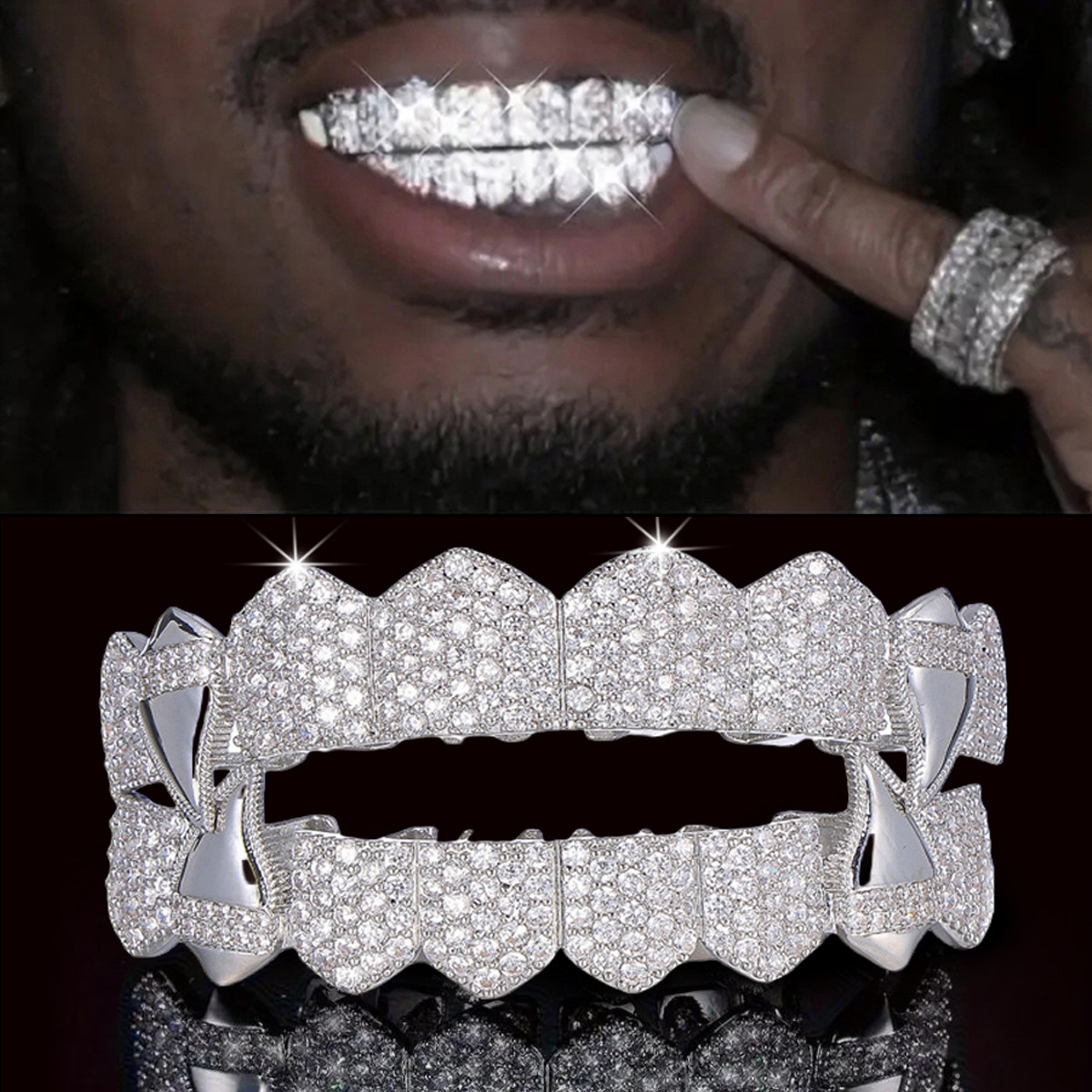Body Jewelry Men - RACHELZ Campuran 8/8 Top Bottom Iced