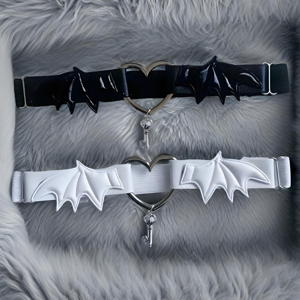 Body Jewelry Leg Chain - Garter Rantai Kaki Sayap Hati Hitam