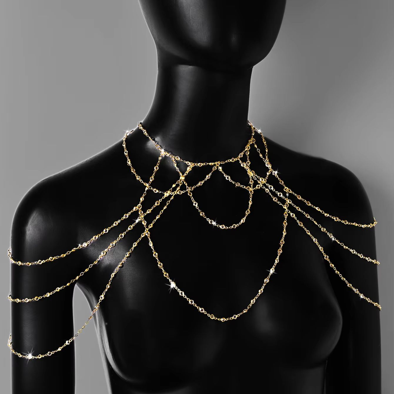 Rantai Tubuh Berlapis Emas Per - Body Jewelry For Women ulasan dan harga