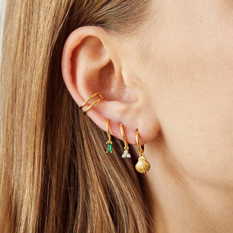 925 Sterling anting liontin ku - Conch Earring Hoop ulasan dan harga