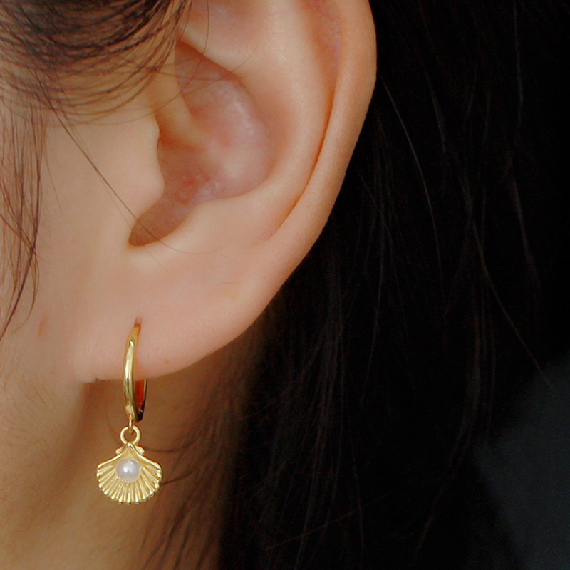 925 Sterling anting liontin ku - Conch Earring Hoop ulasan dan harga