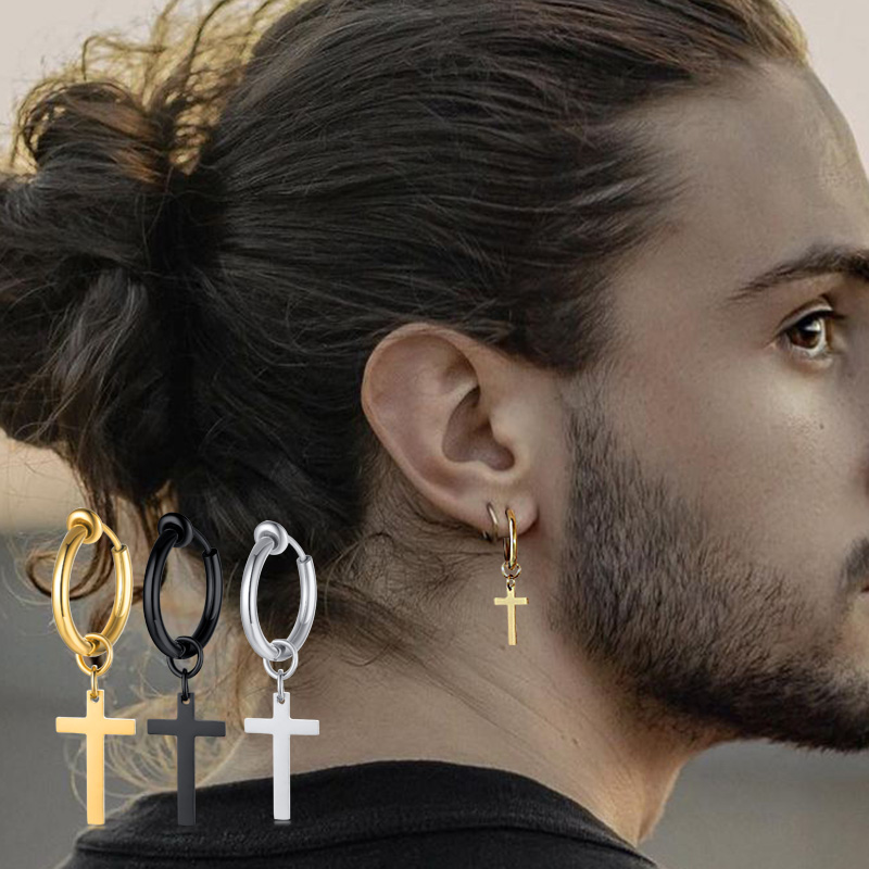 Anting-Anting Salib Pria, Anti - Conch Earring Hoop ulasan dan harga