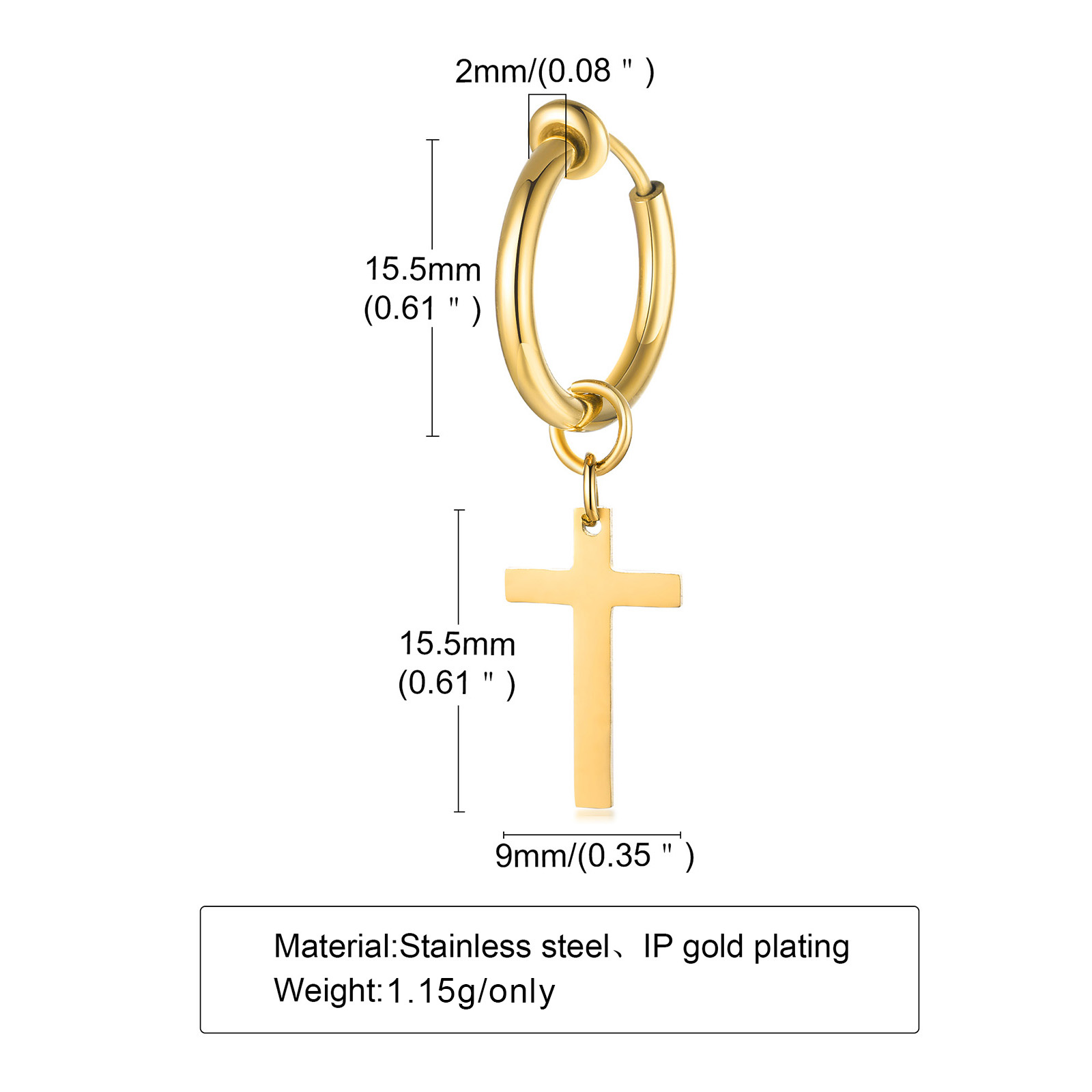 Anting-Anting Salib Pria, Anti - Conch Earring Hoop ulasan dan harga