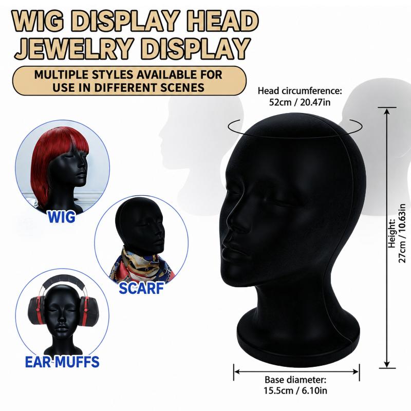Kepala Manekin Beludru Hitam L - Body Jewelry Shop ulasan dan harga