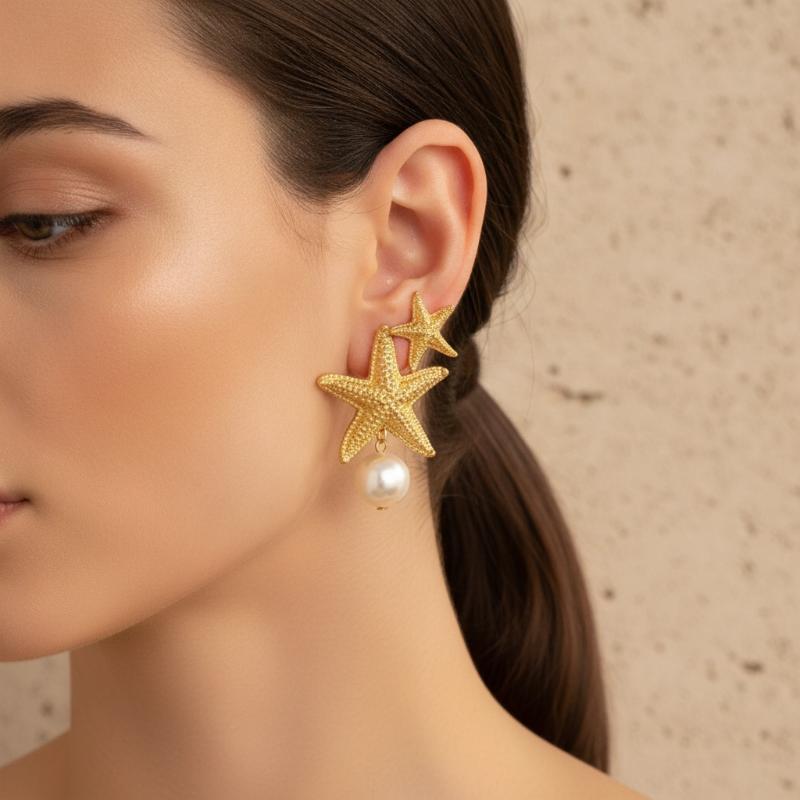 2 Buah Anting Kerang Mutiara S - Conch Earring Hoop ulasan dan harga