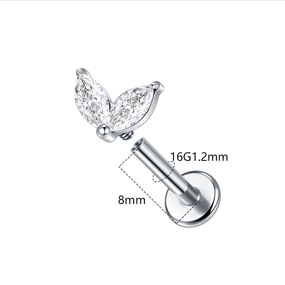 1 Buah Anting Kancing Zirkon H - Body Jewelry For Sale ulasan dan harga