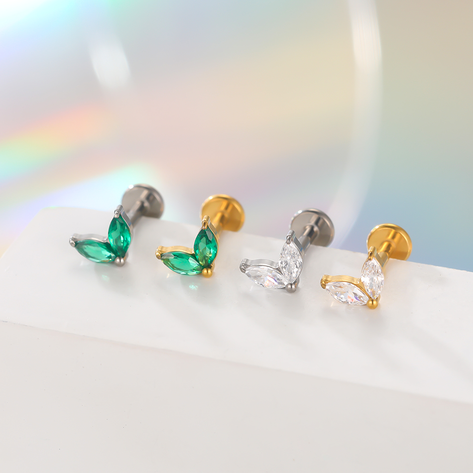 1 Buah Anting Kancing Zirkon H - Body Jewelry For Sale ulasan dan harga