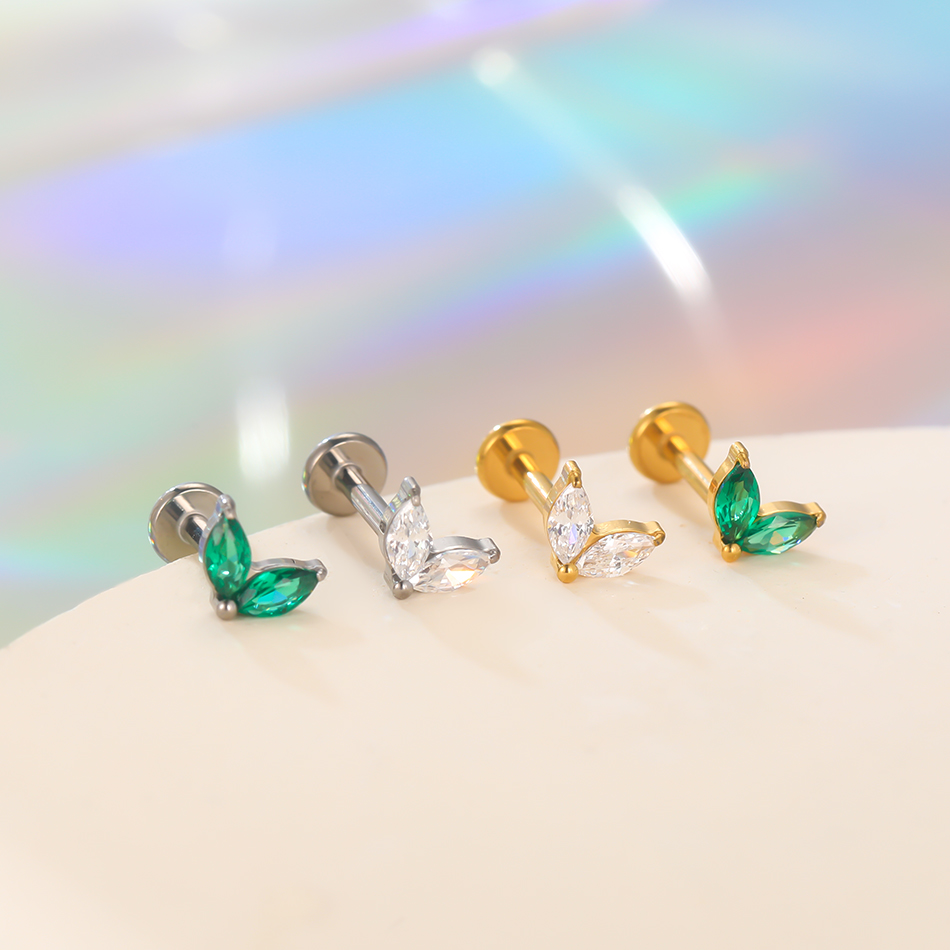 1 Buah Anting Kancing Zirkon H - Body Jewelry For Sale ulasan dan harga