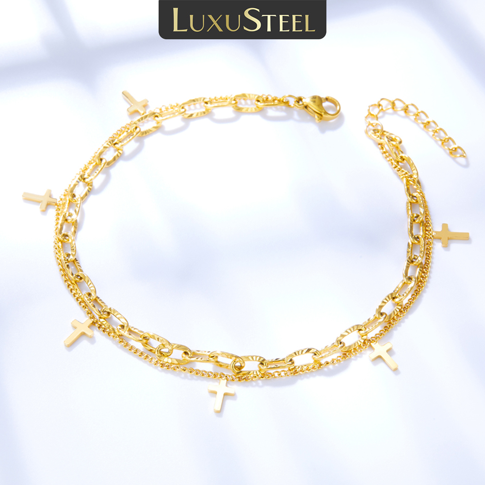 LUXUSTEEL Cross Double Kaki Ra - Body Jewelry Leg Chain ulasan dan harga