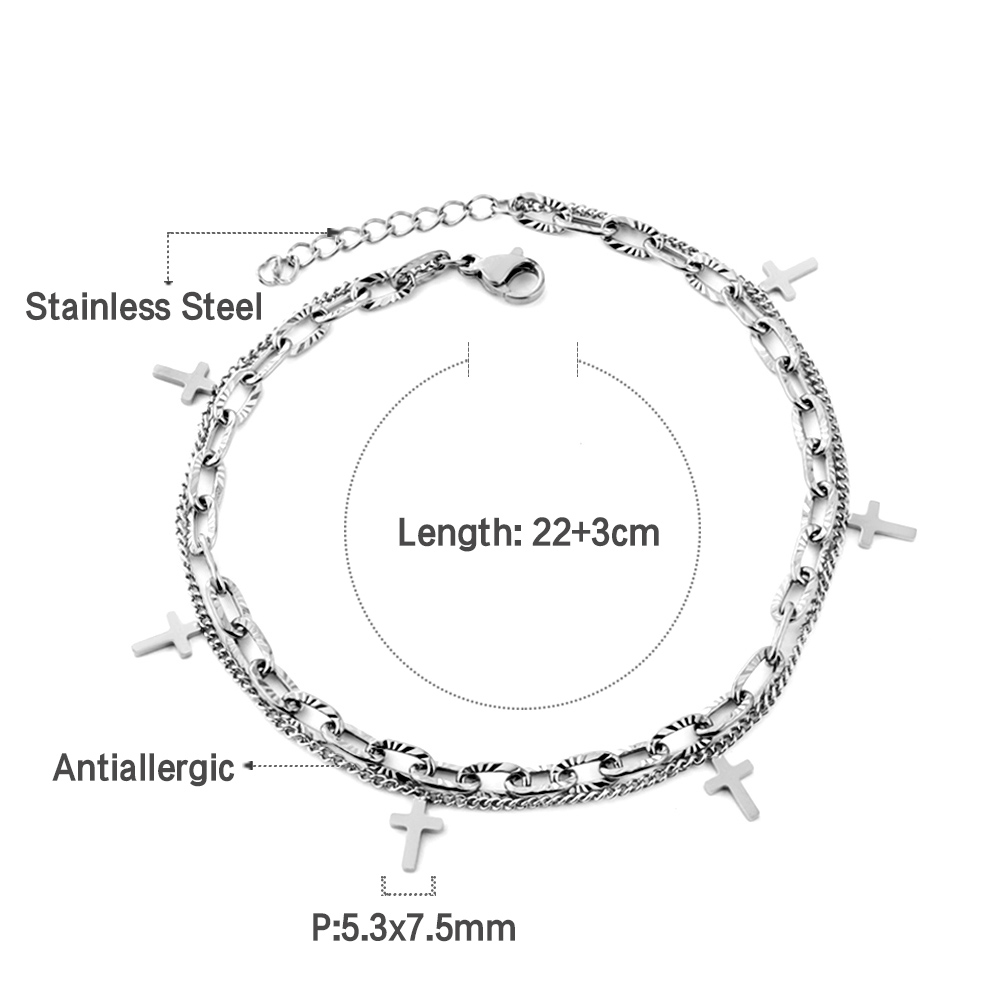 LUXUSTEEL Cross Double Kaki Ra - Body Jewelry Leg Chain ulasan dan harga