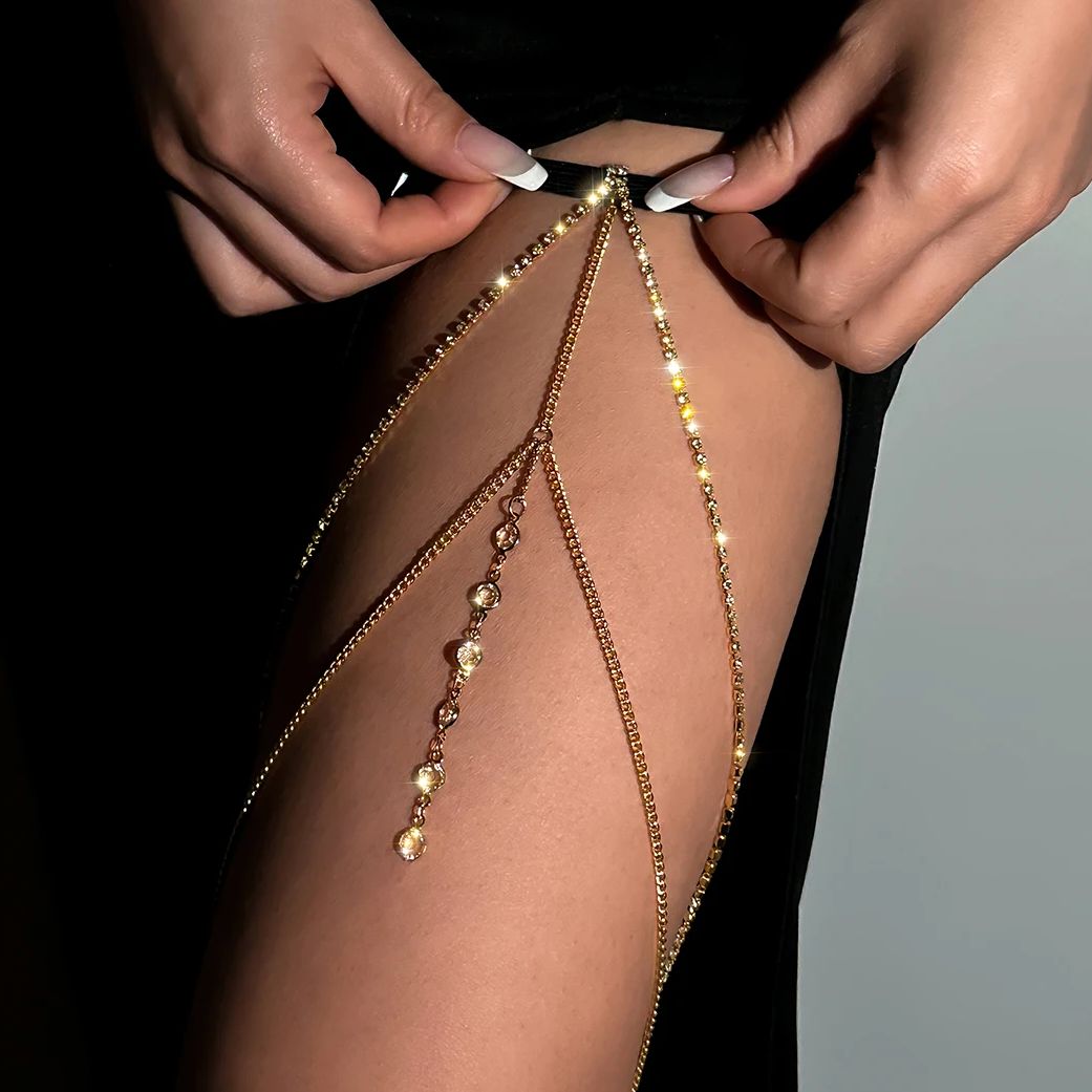 Rantai kaki rumbai multilapis  - Body Jewelry Leg Chain ulasan dan harga