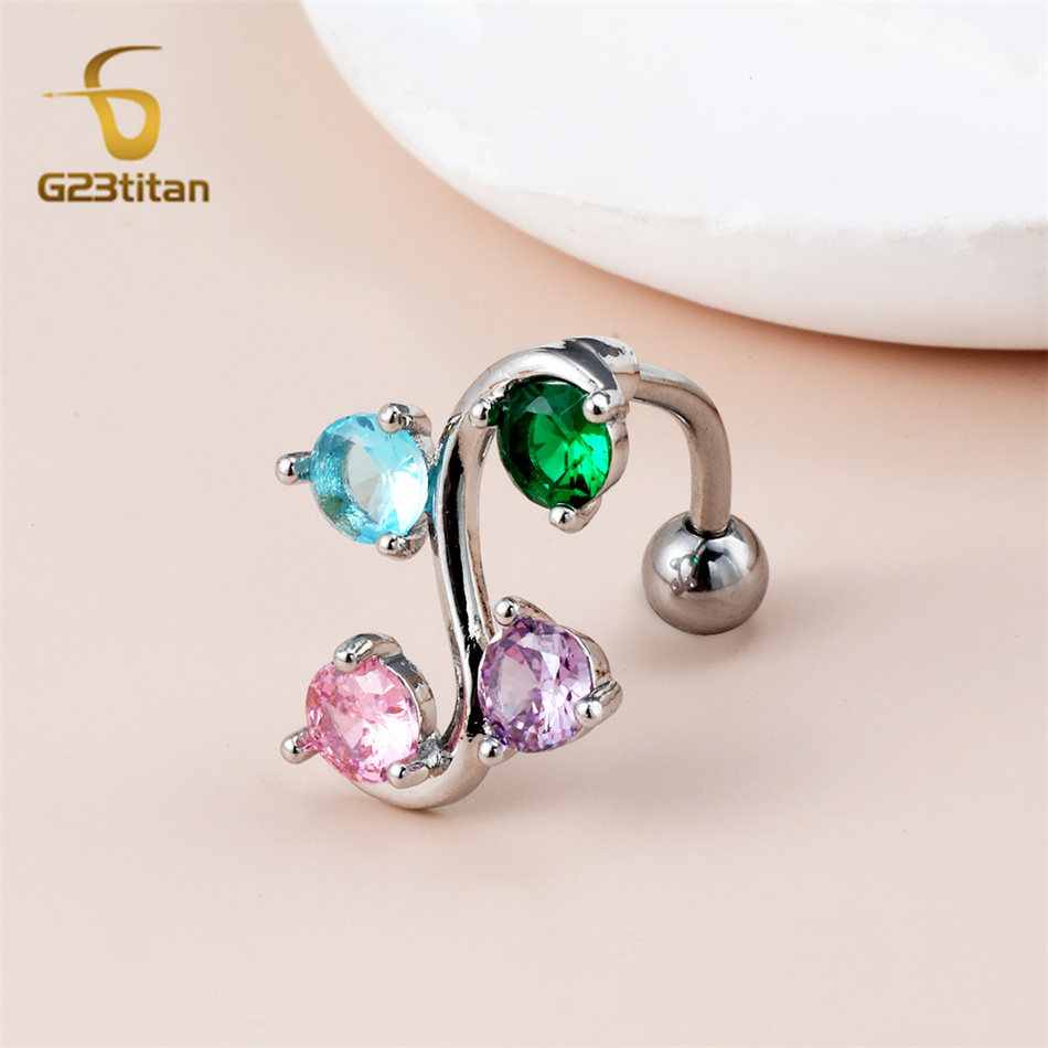 Cincin Pusar Lengkung Baja Tah - Body Jewelry Shop ulasan dan harga