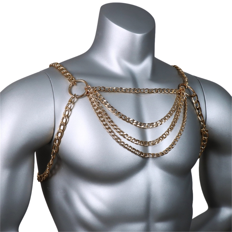 Perhiasan Rantai Dada Tubuh Lo - Body Jewelry Men ulasan dan harga