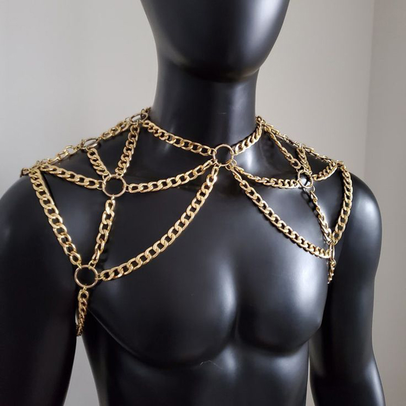 Punk Pria Bahu Tubuh Rantai Ke - Body Jewelry Men ulasan dan harga