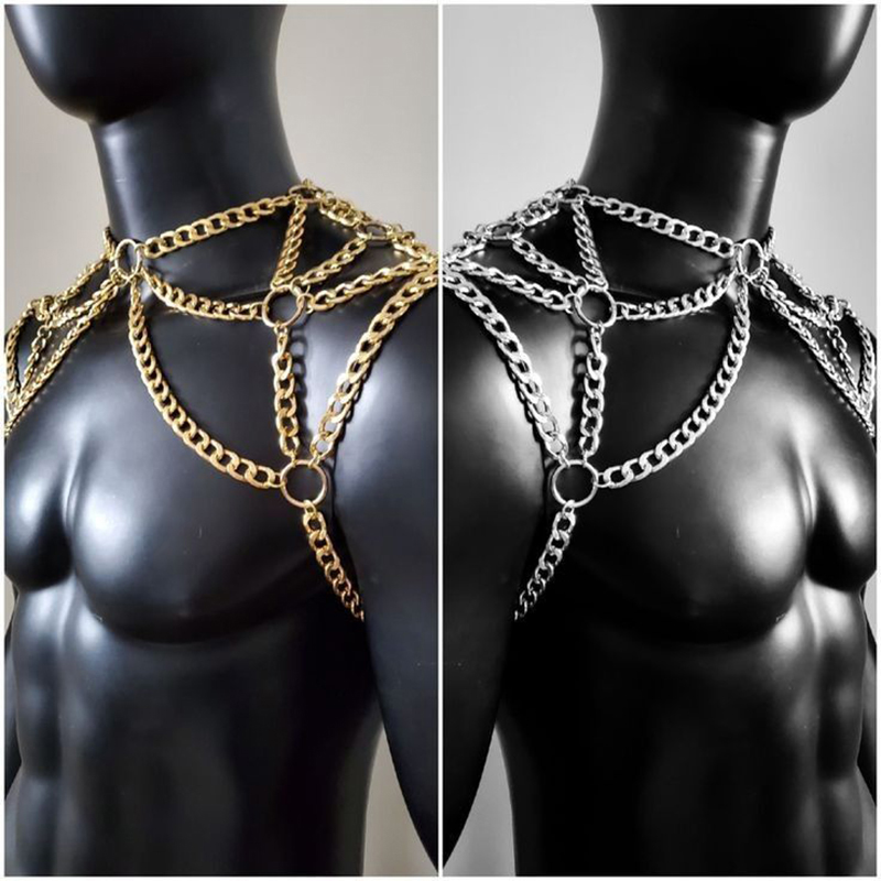 Punk Pria Bahu Tubuh Rantai Ke - Body Jewelry Men ulasan dan harga