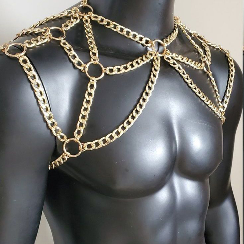 Punk Pria Bahu Tubuh Rantai Ke - Body Jewelry Men ulasan dan harga