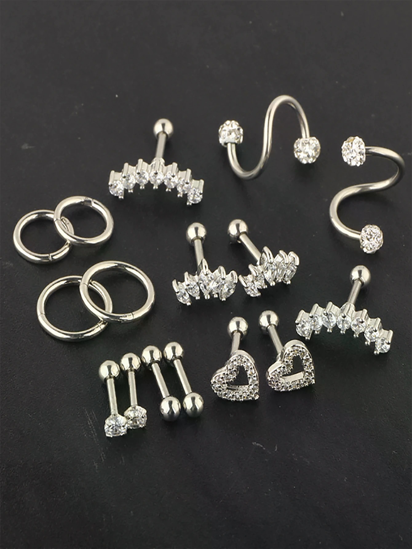 SGIAWETA-16pcs 16G Anting Tula - Conch Earring Hoop ulasan dan harga
