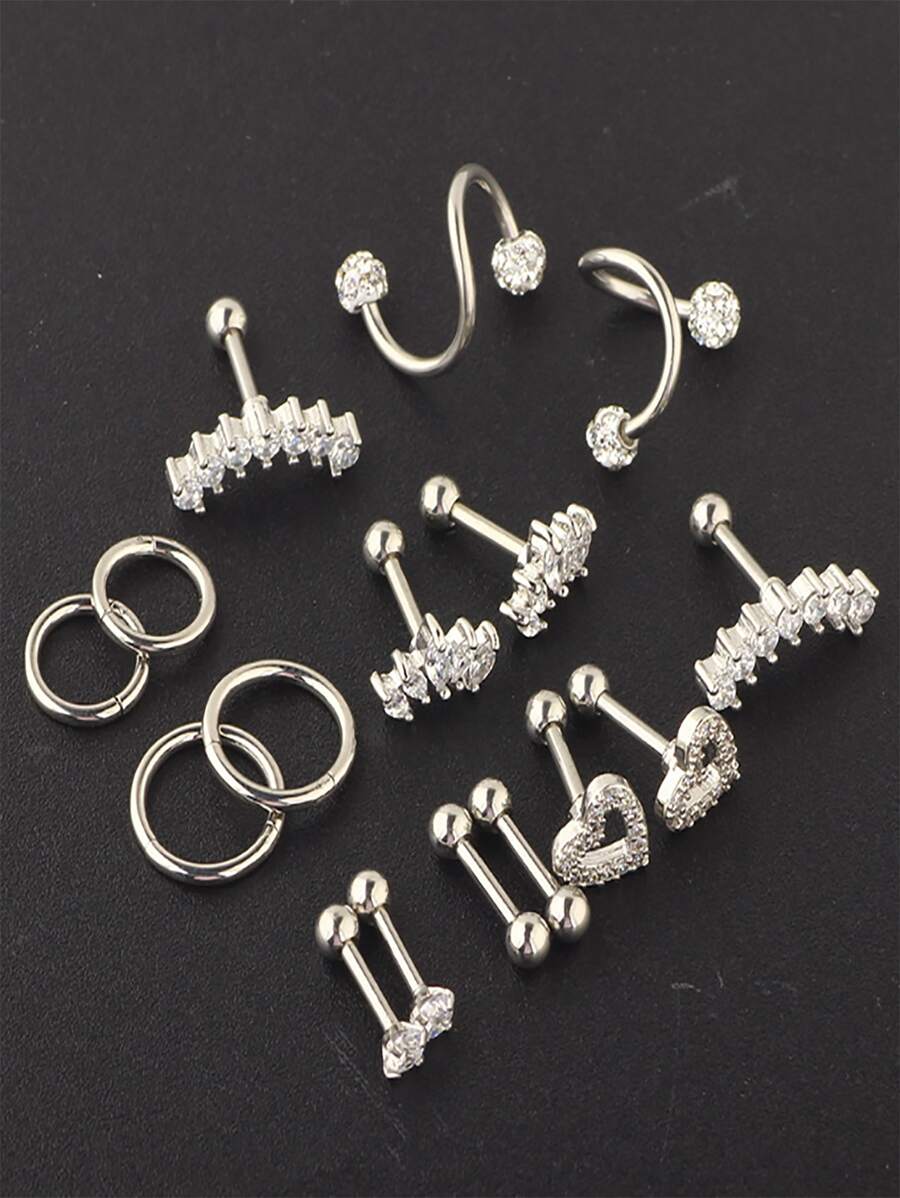 SGIAWETA-16pcs 16G Anting Tula - Conch Earring Hoop ulasan dan harga