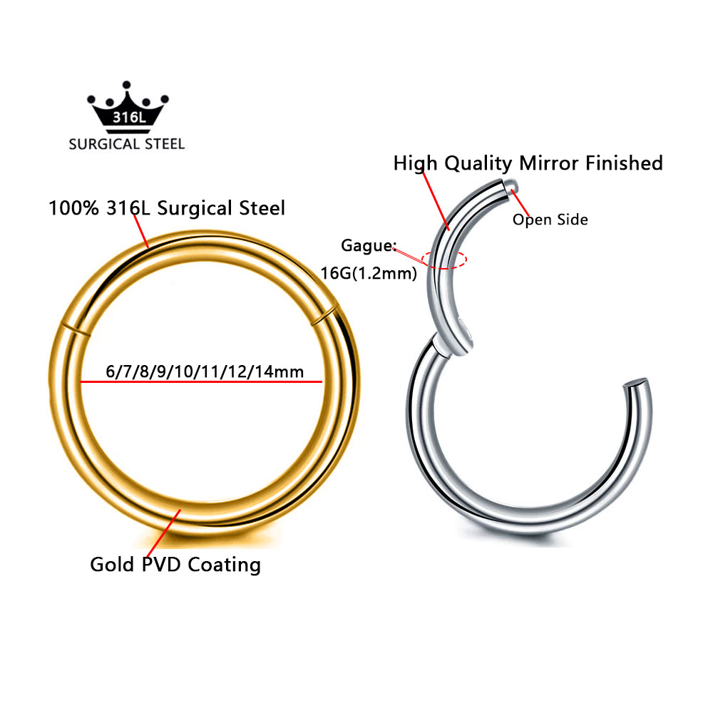 316L bedah baja Clicker segmen - Conch Earring Hoop ulasan dan harga