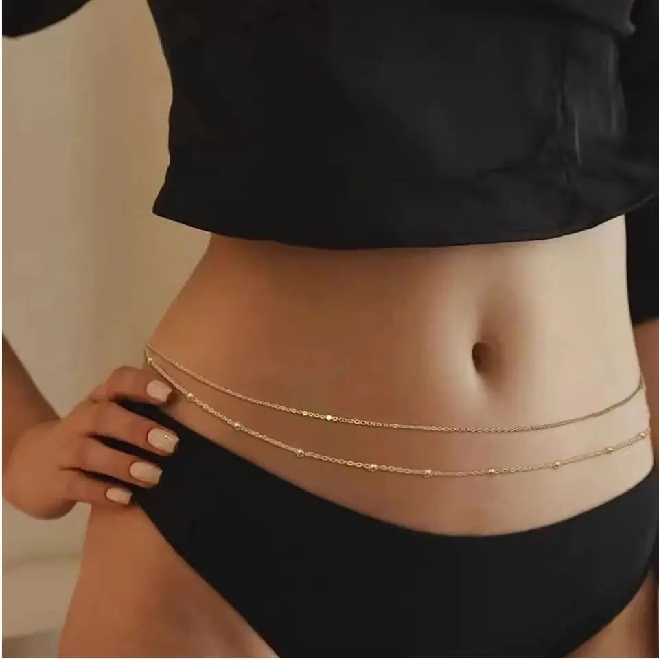 Rantai Perut Lapisan Ganda Hip - Body Jewelry For Sale ulasan dan harga