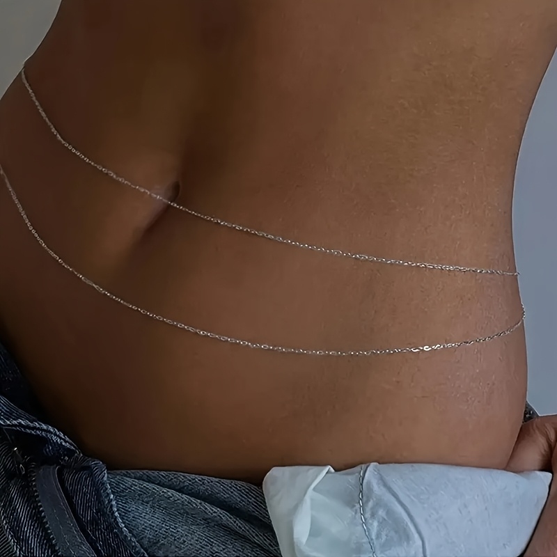 Sabuk rantai pinggang logam em - Body Jewelry For Women ulasan dan harga